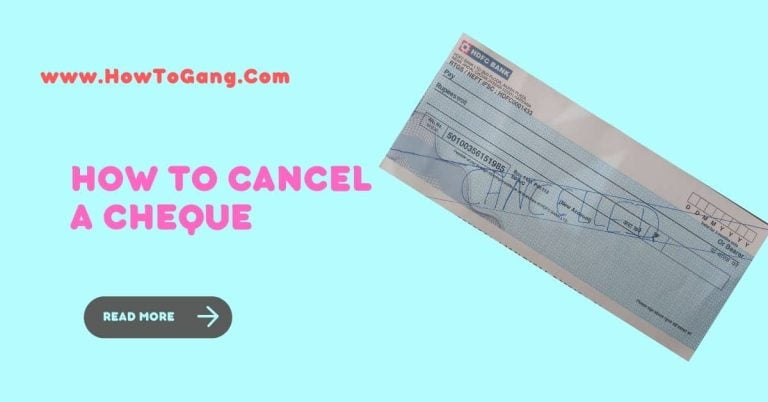 How To Cancel A Cheque